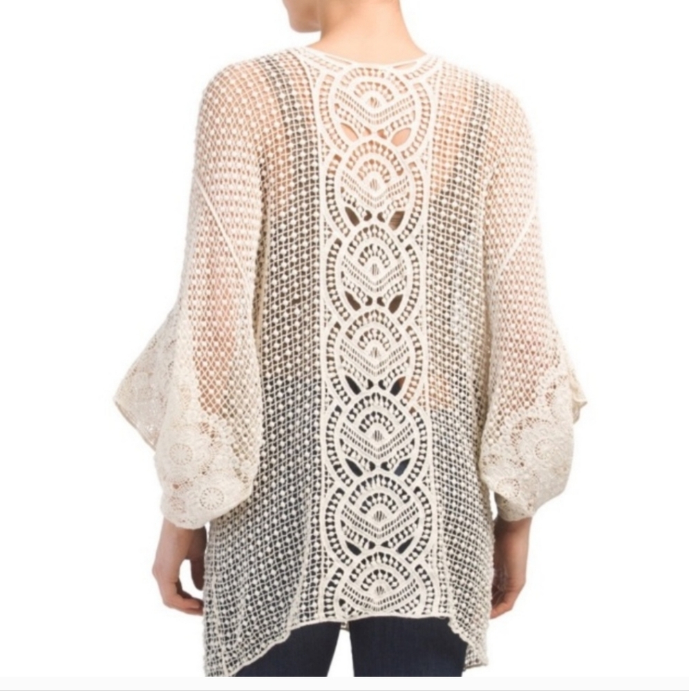 Elegant Cream Open-Front Cardigan